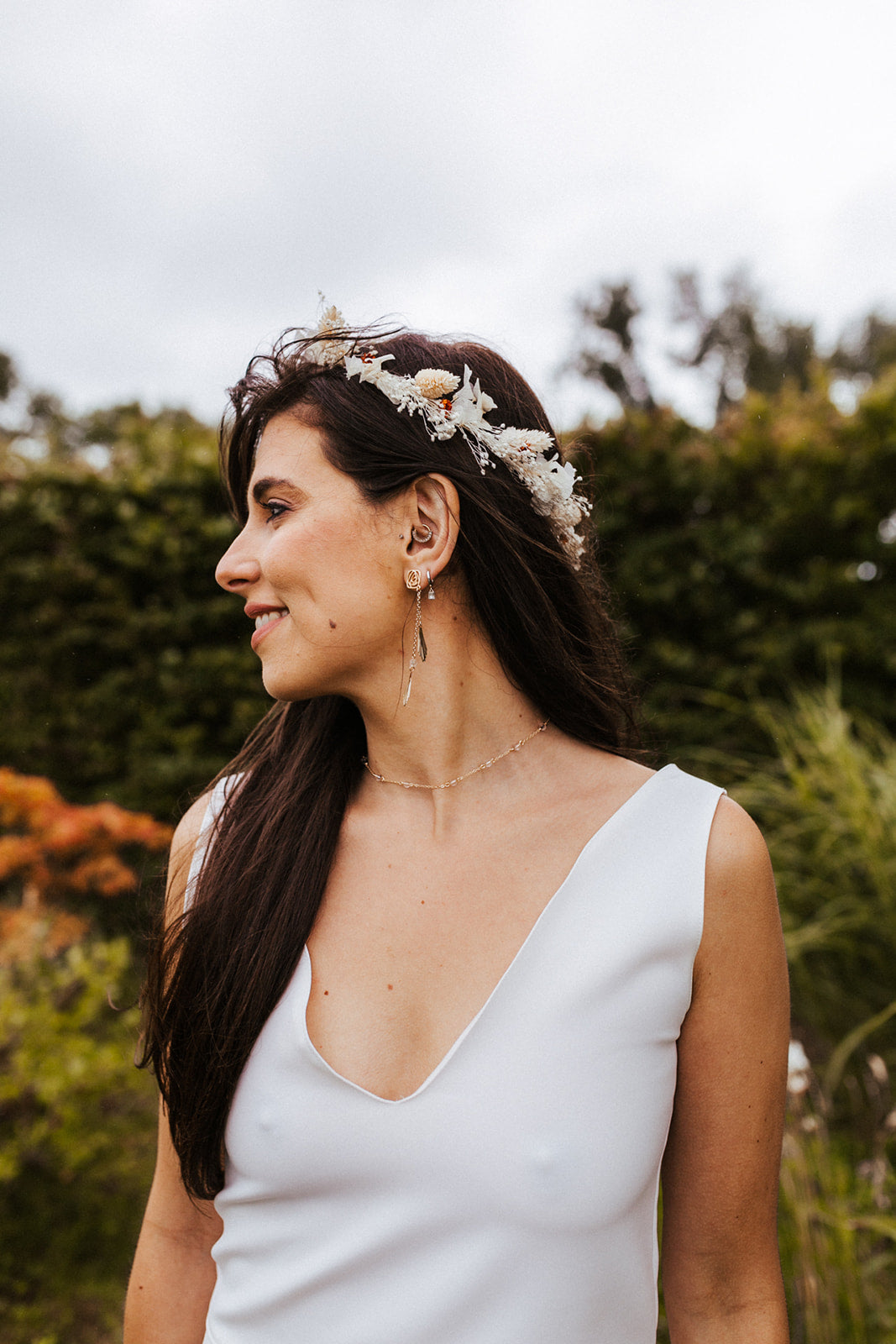 Jolies boucles d'oreilles pour parfaire votre robe de mariée.