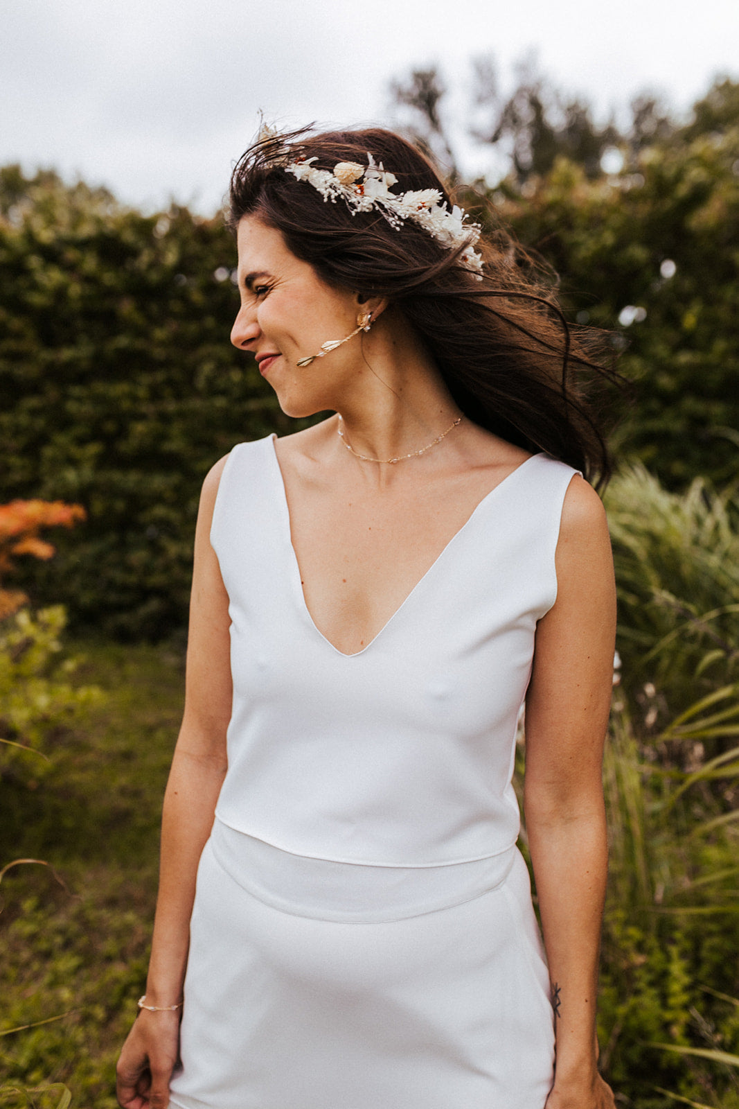 Jolies boucles d'oreilles pour parfaire votre robe de mariée.