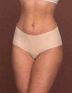 Invisible hipster panties - beige and black duo pack