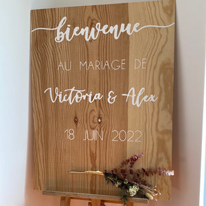 Panneau de bienvenue en bois mariage 