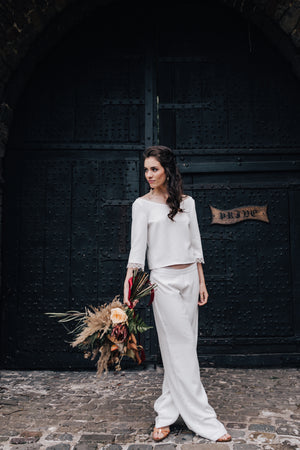 Pantalon fluide mariée