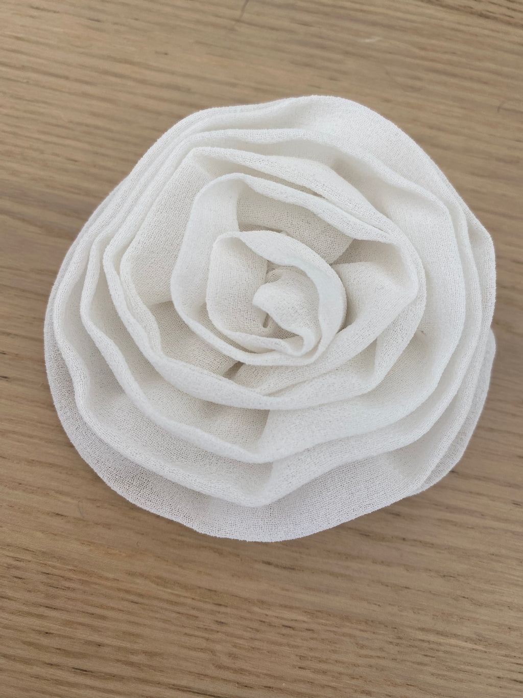 Muslin flower brooch