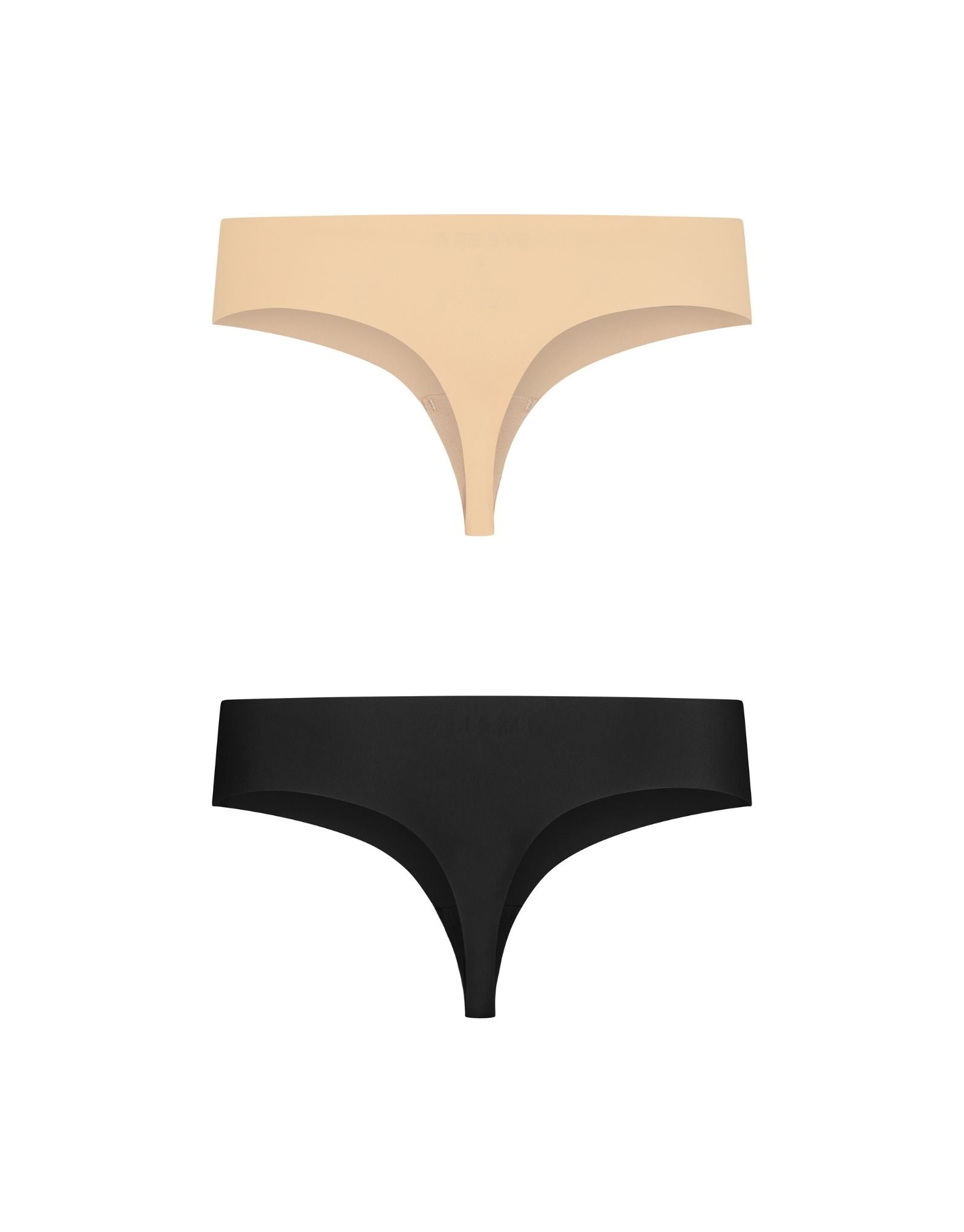Invisible thong - beige and black duo pack