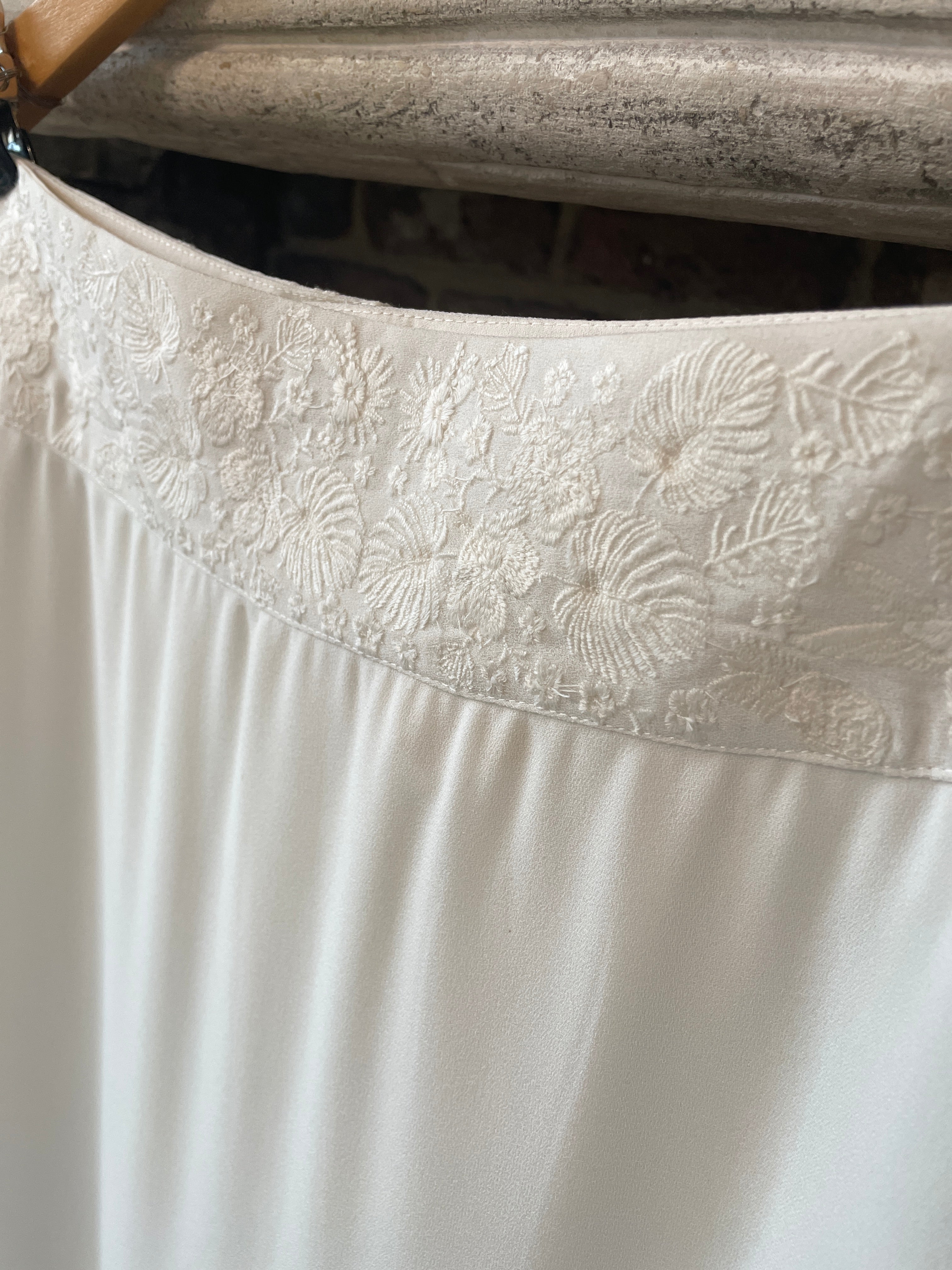 Jupe longue Alix broderie ivoire