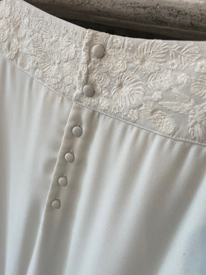 Jupe longue Alix broderie ivoire
